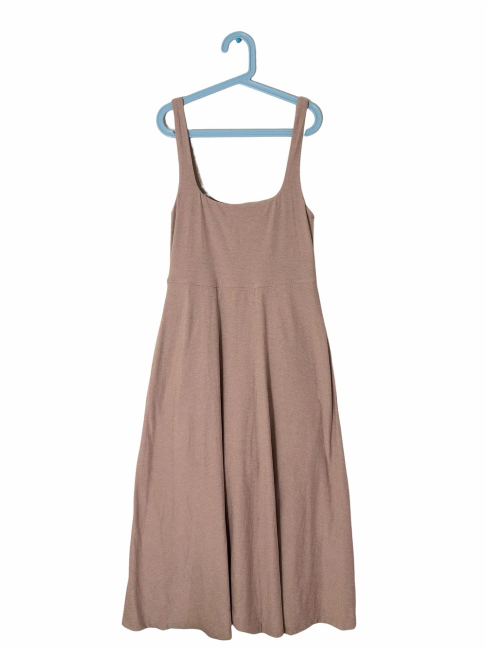 Beyond Yoga Featherweight At The Ready Square Neck Midi Dress in Chai Small
